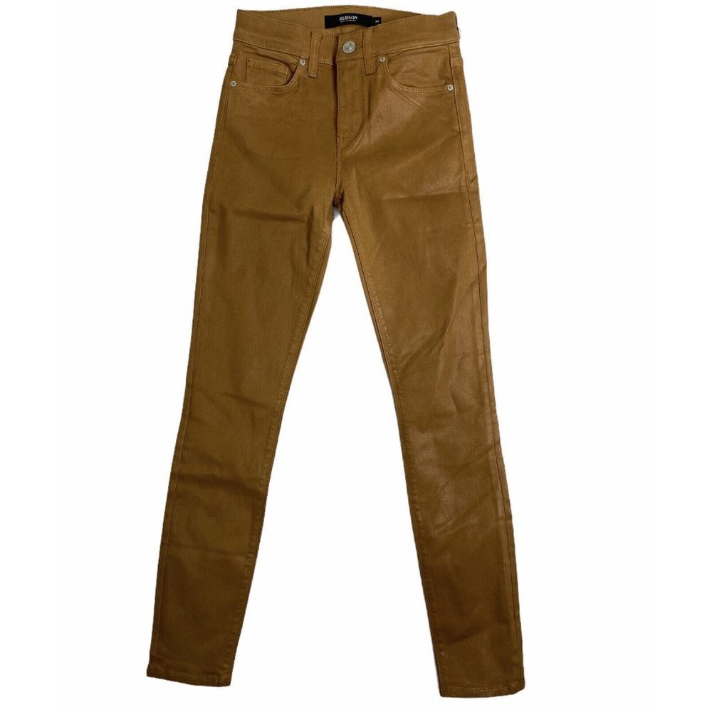 Hudson Womens Brown Flat Front Mid Rise 5 Pocket Design Skinny Jeans Size 25